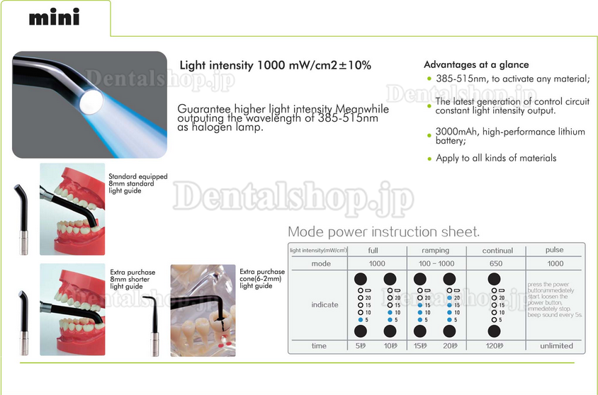 歯科用LED光重合器BLUELIGHT-mini